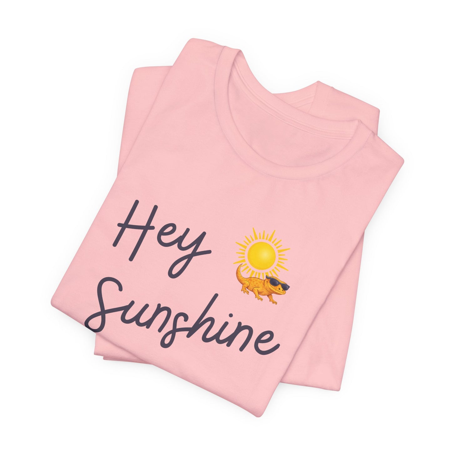 Hey Sunshine T-Shirt — Sunny Script Graphic Tee with Sun & Bird