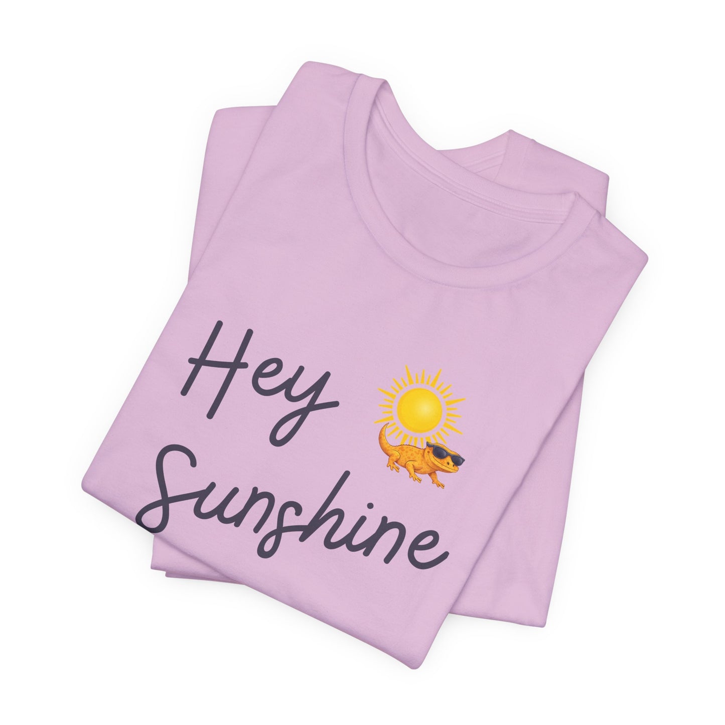 Hey Sunshine T-Shirt — Sunny Script Graphic Tee with Sun & Bird