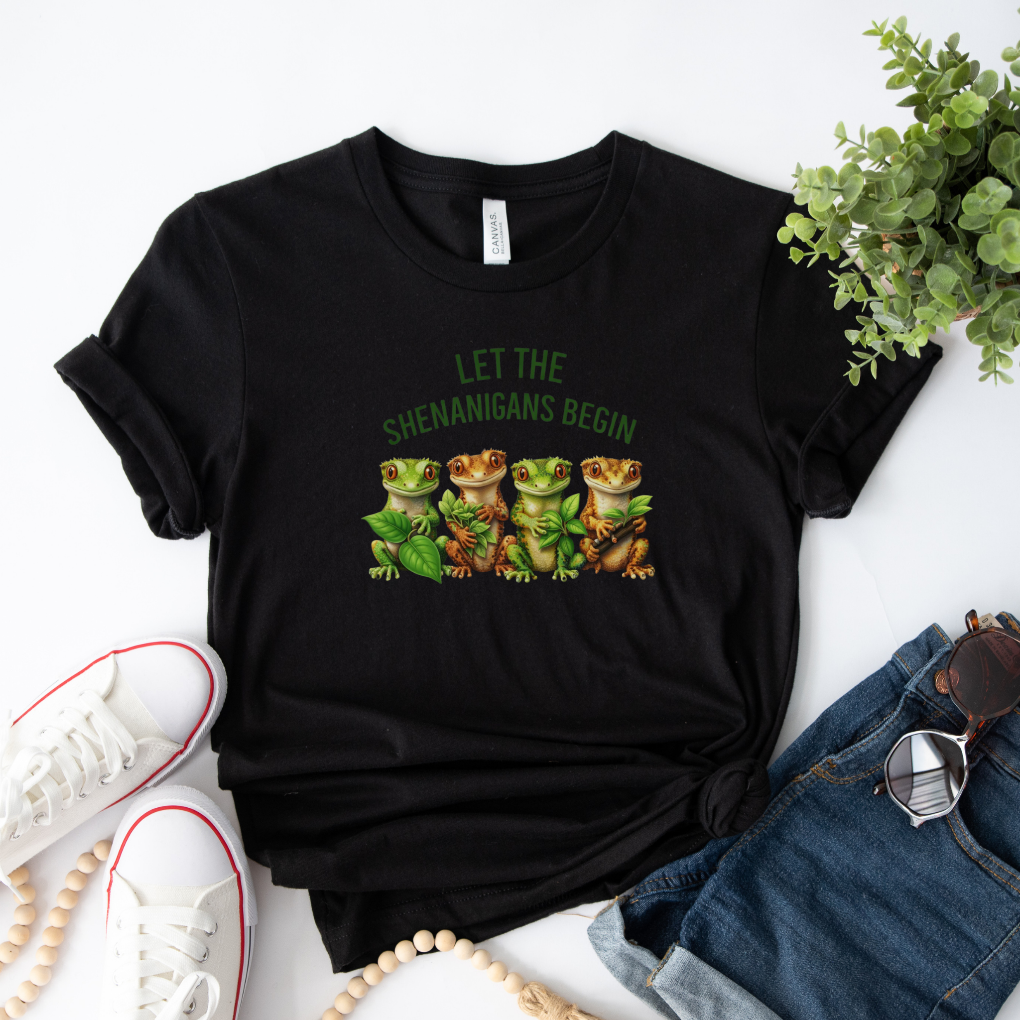 Let the Shenanigans Begin – Festive Crested Gecko St. Patrick’s Day Shirt