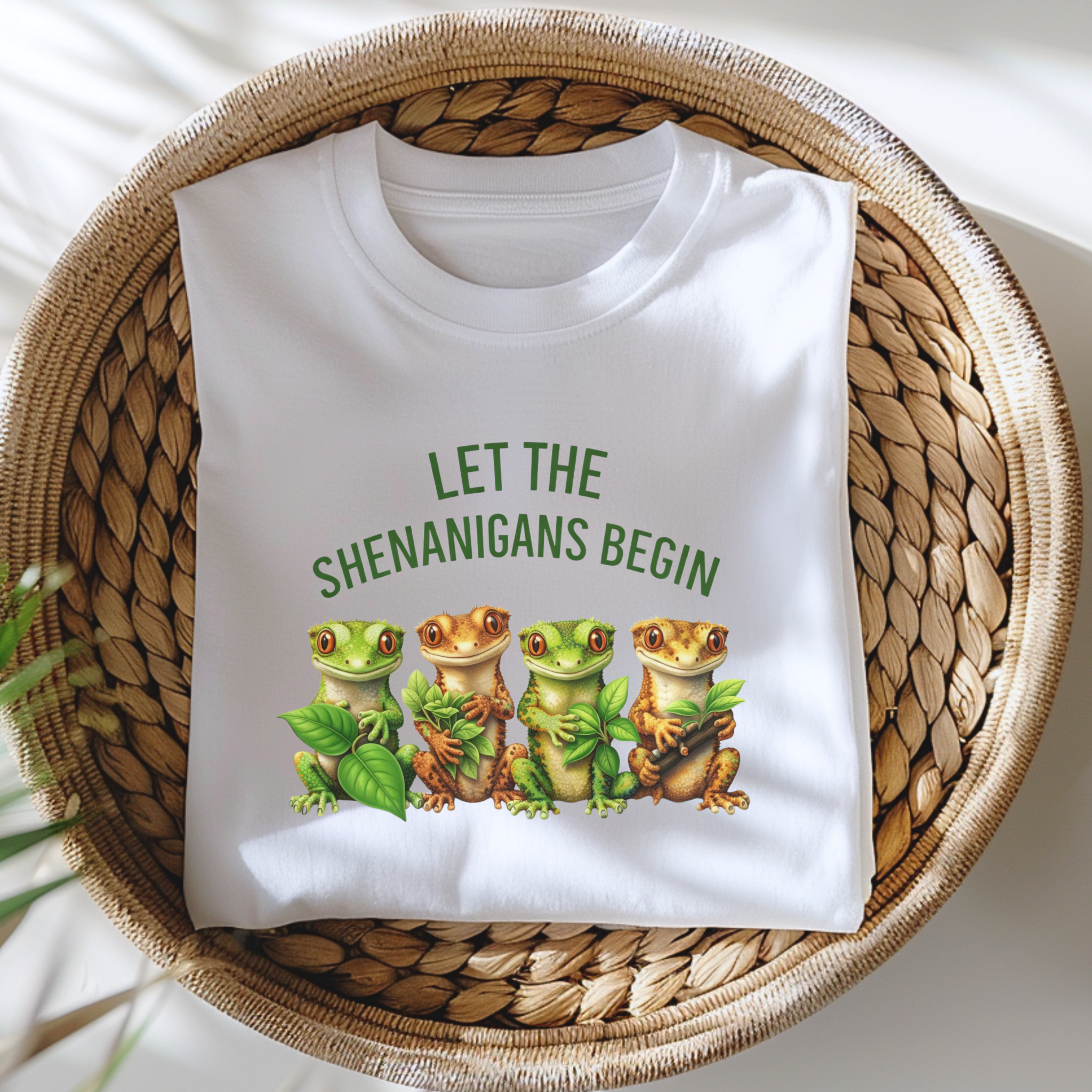 Let the Shenanigans Begin – Festive Crested Gecko St. Patrick’s Day Shirt