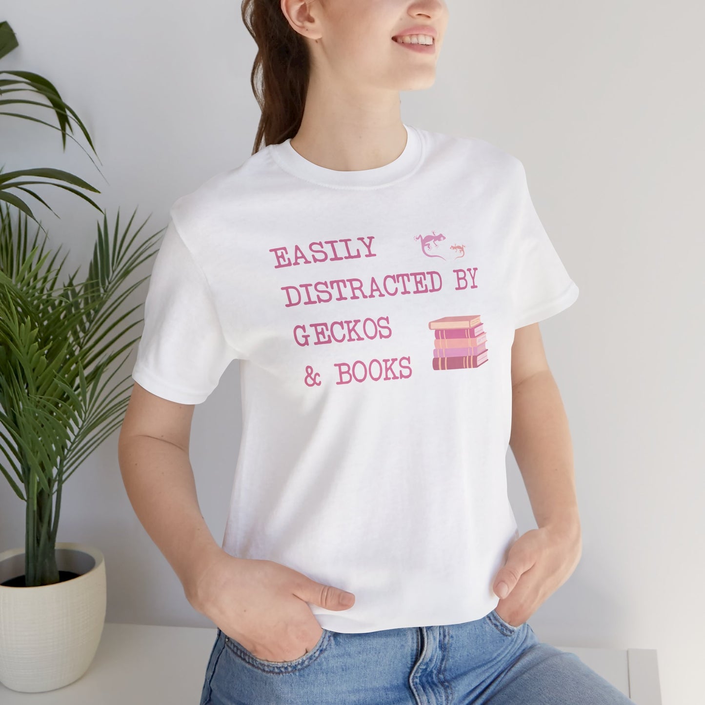 Easily Distracted by Geckos & Books T-Shirt