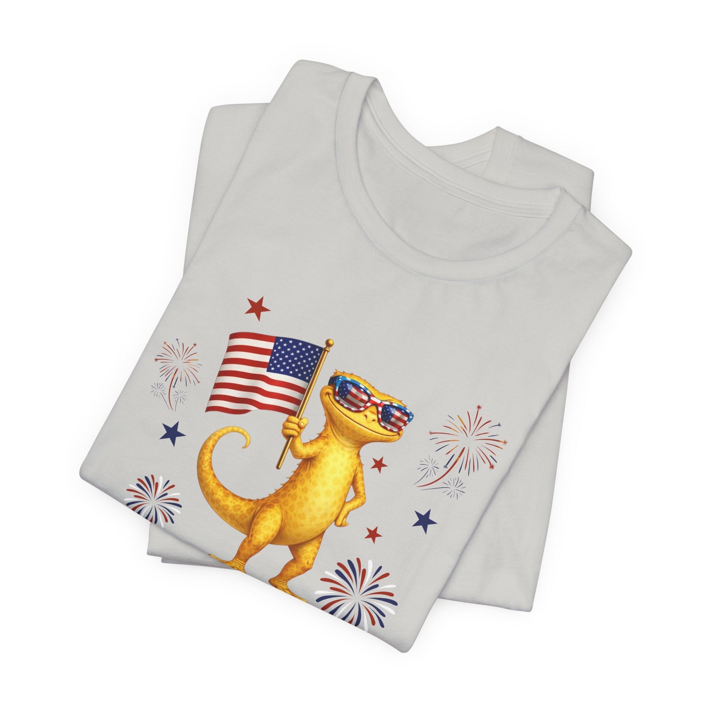 "Feral & Free" Lizard with American Flag Patriotic Tee