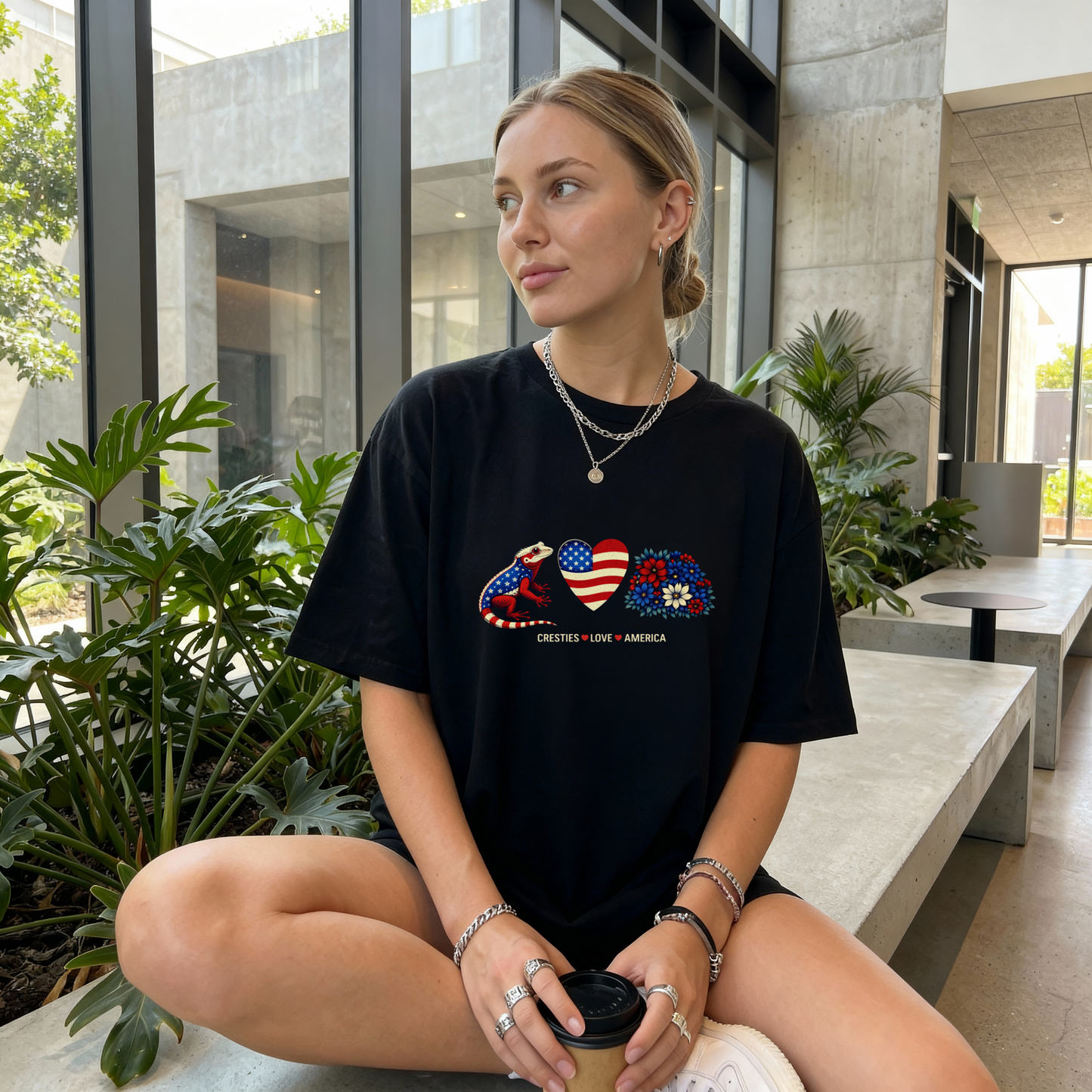 Cresting Wave Heart America Comfy T‑Shirt